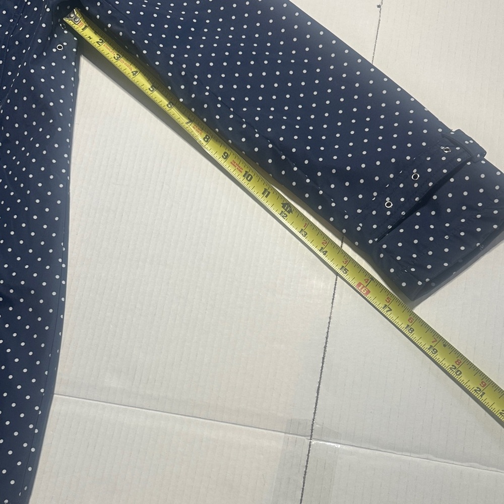 NWT Weathrproof Navy & white Polka Dot Raincoat w pockets zipper and buttons - Picture 4 of 15
